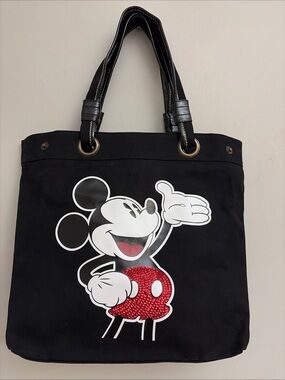 Disney Black Canvas Tote with Red Sequin Accents